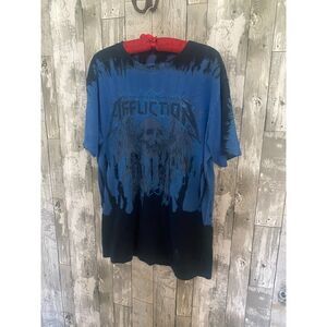 Affliction black and blue worn t-shirt L